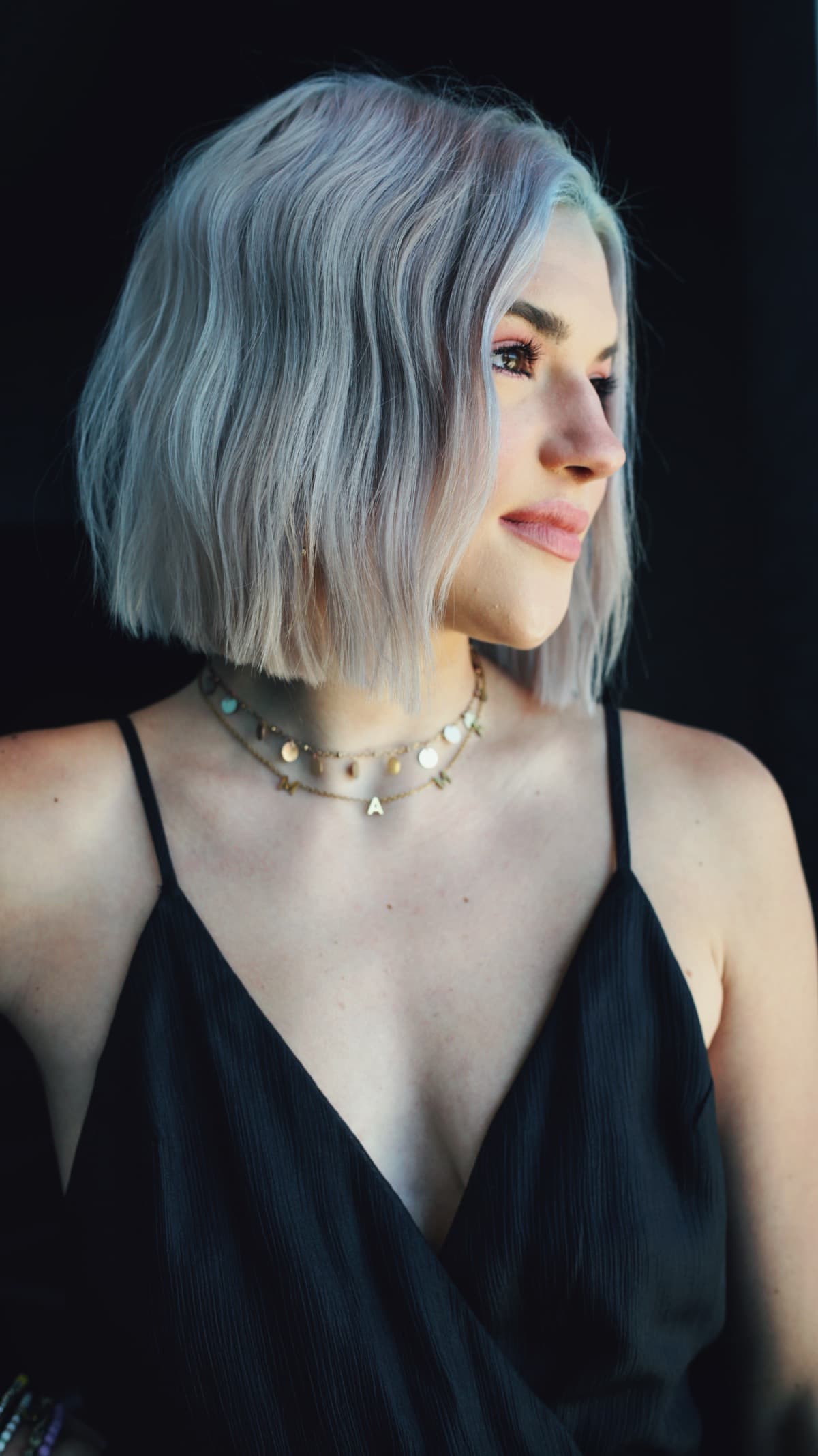 Silver bob styling